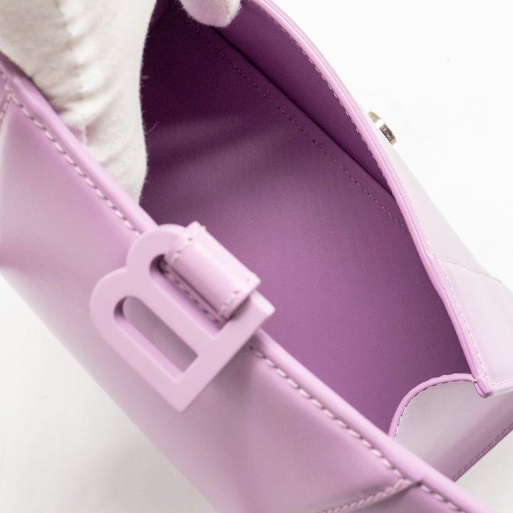 Top Quality Balenciaga Small Hourglass Bag Calfskin Light Purple SHW