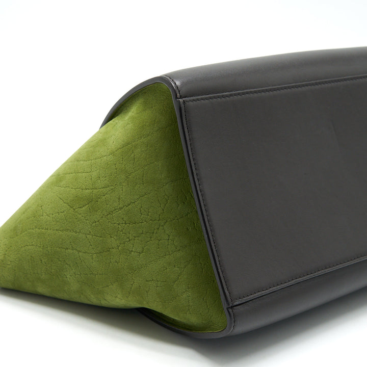 Celine SMALL TRAPEZE BAG MULTI COLOR BEIGE/ BURGUNDY/ GREEN