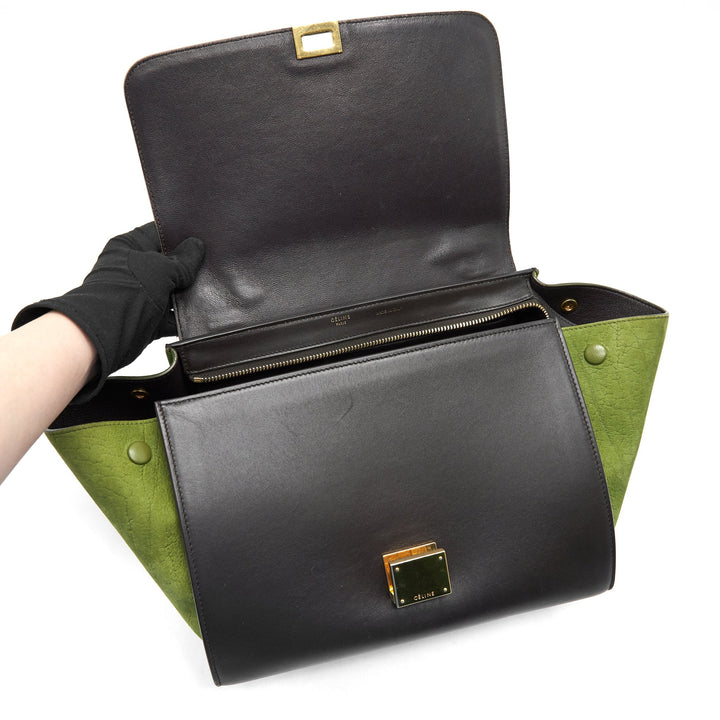Top Quality Celine SMALL TRAPEZE BAG MULTI COLOR BEIGE/ BURGUNDY/ GREEN