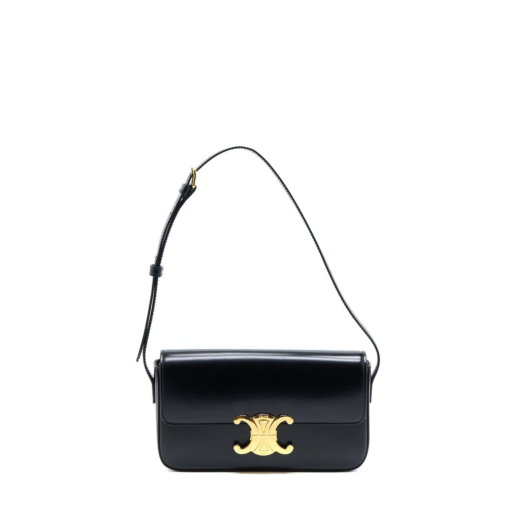 Top Quality Celine Triomphe Shoulder Bag Calfskin Black
