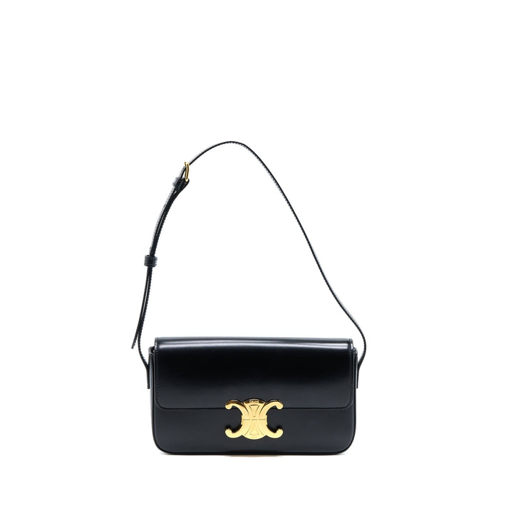 Top Quality Celine Triomphe Shoulder Bag Calfskin Black