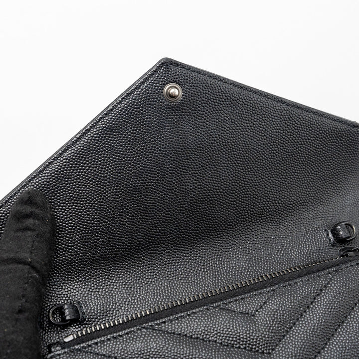 Saint Laurent/YSL Envelope Chain Wallet Calfskin Black / Black Hardware