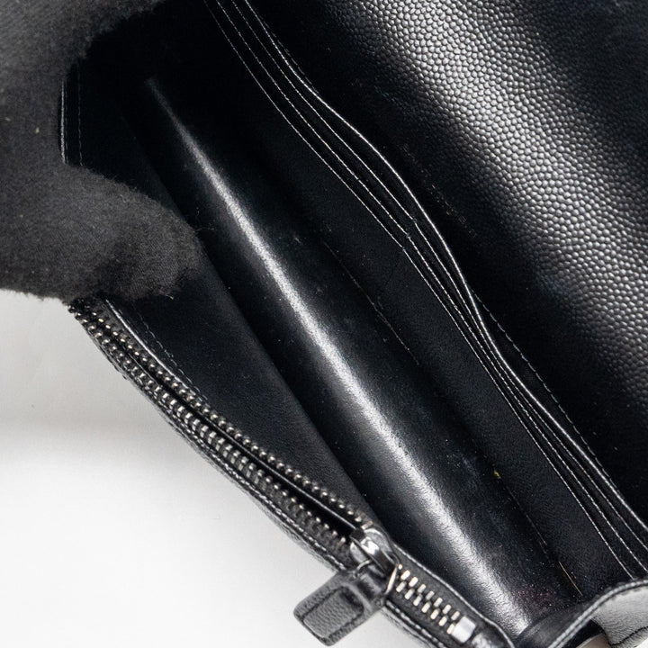 Saint Laurent/YSL Envelope Chain Wallet Calfskin Black / Black Hardware