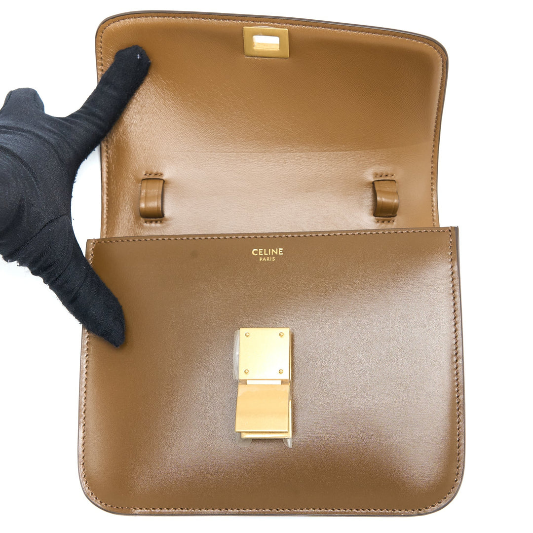 Top Quality Celine Teen Classic Bag in Box Calfskin Camel