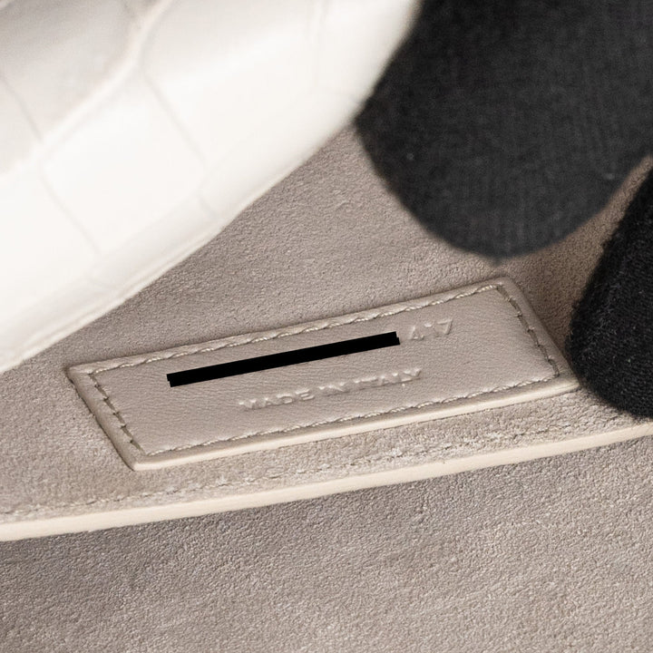 Saint Laurent/YSL Sunset Bag Crocodile embossed White SHW