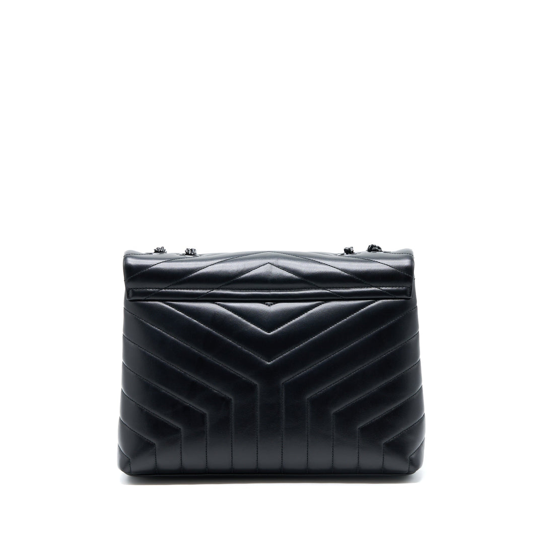 Saint Laurent / YSL Medium LouLou Shoulder Bag Calfskin Black with Black Hardware