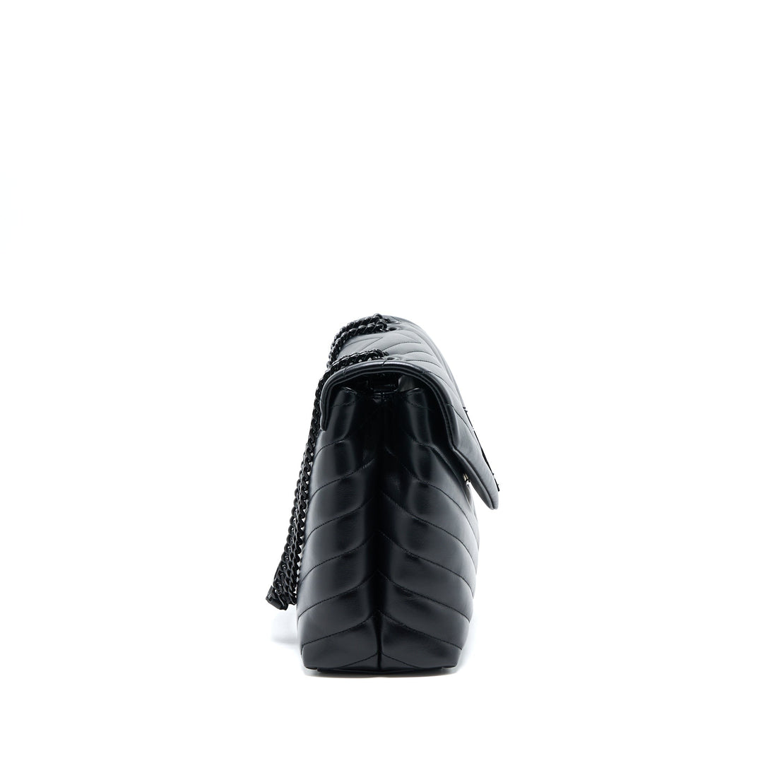 Saint Laurent / YSL Medium LouLou Shoulder Bag Calfskin Black with Black Hardware