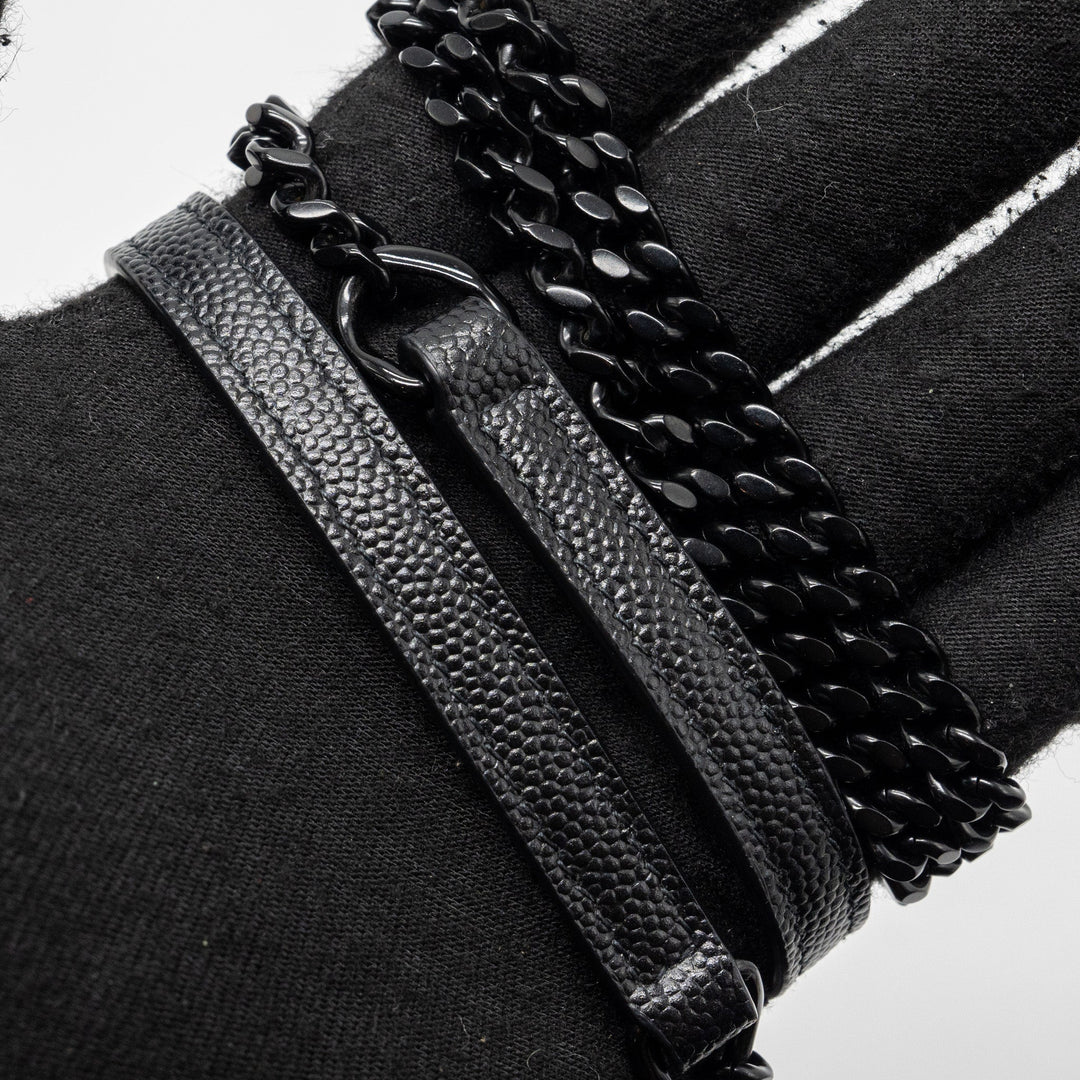 Saint Laurent/YSL Envelope Chain Wallet Calfskin Black / Black Hardware