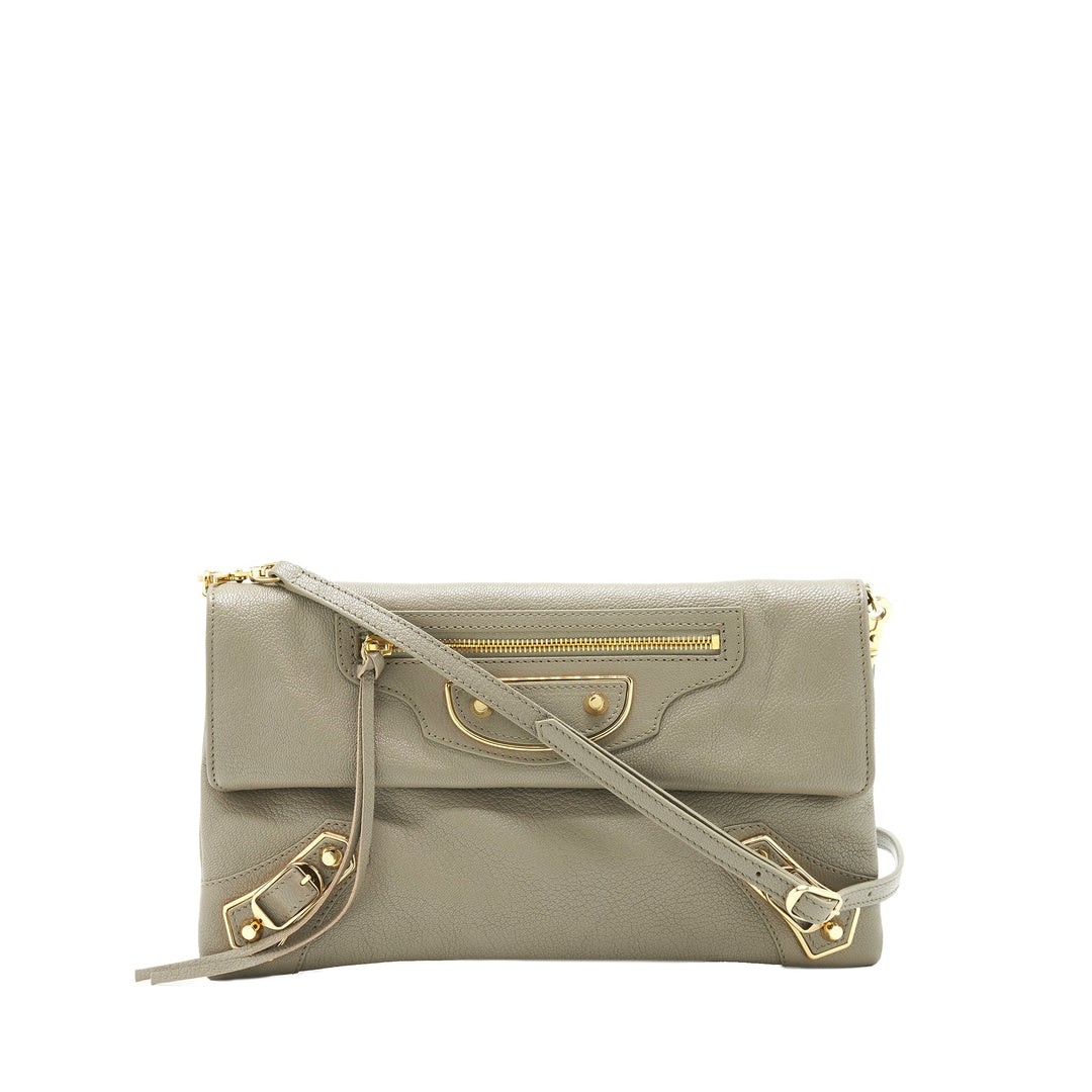 Top Quality Balenciaga city Fold Clutch/ Shoulder Bag grey GHW