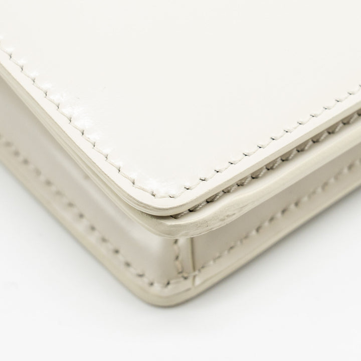 Celine Trapeze Triomphe Shoulder Bag Shiny Calfskin White