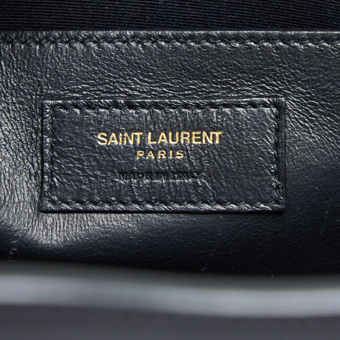 Saint Laurent/YSL Medium Uptown Tote Bag Calfskin Black GHW
