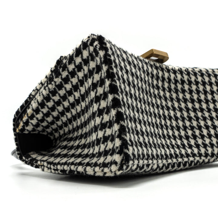 Top Quality Balenciaga Hourglass S Wool Houndstooth Black/White GHW