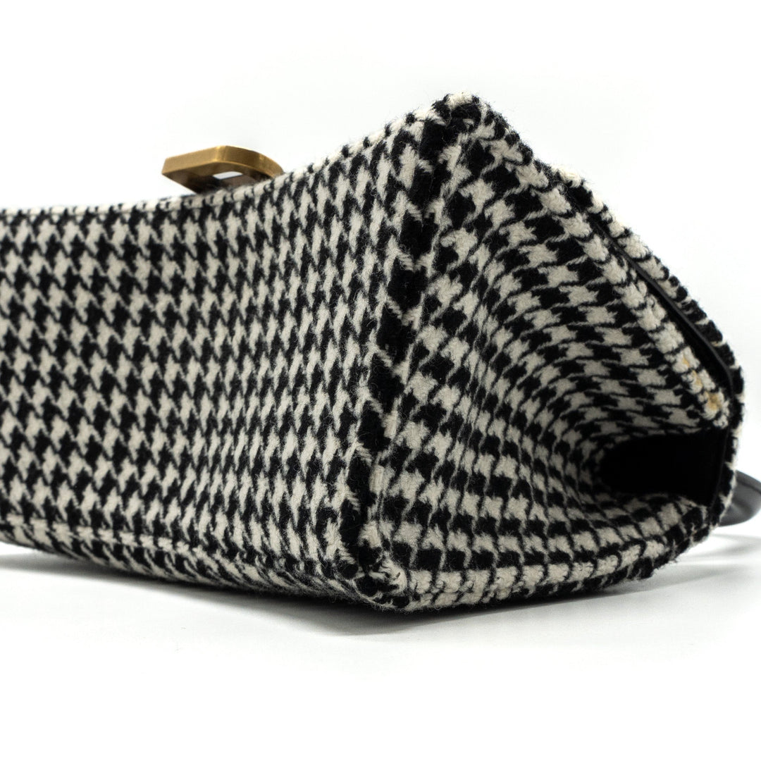 Top Quality Balenciaga Hourglass S Wool Houndstooth Black/White GHW