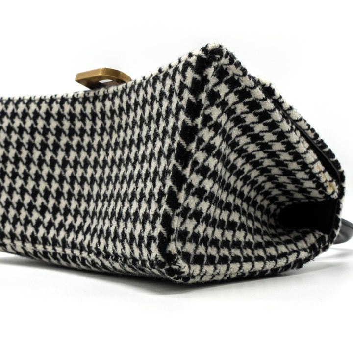 Top Quality Balenciaga Hourglass S Wool Houndstooth Black/White GHW