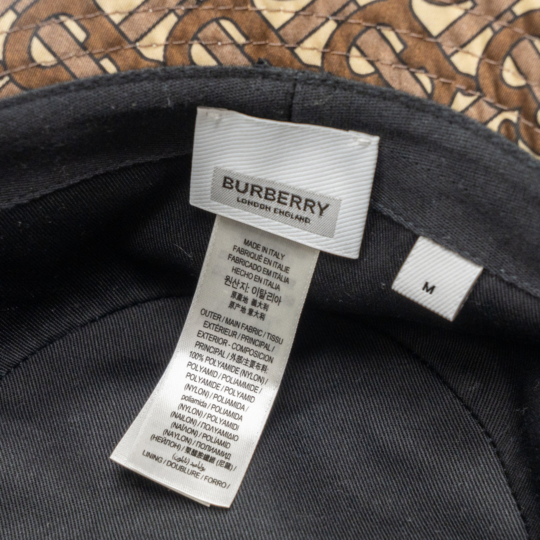 Burberry size M TB monogram bucket hat brown