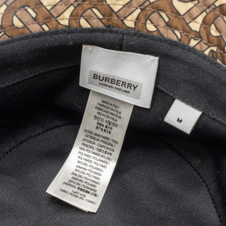 Burberry size M TB monogram bucket hat brown