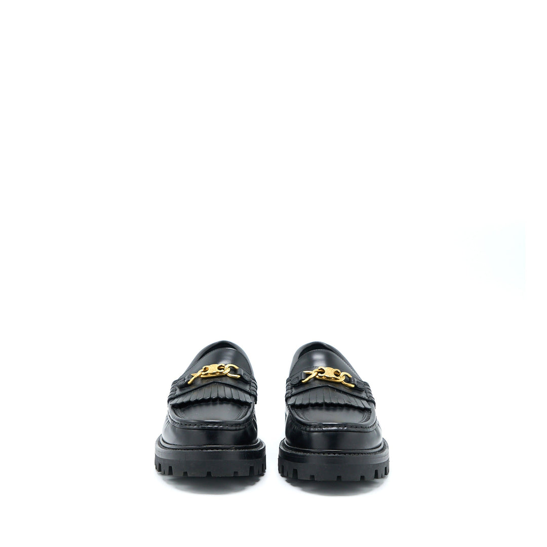 Top Quality Celine Size 38 Triomphe Chunky Loafer Calfskin Black
