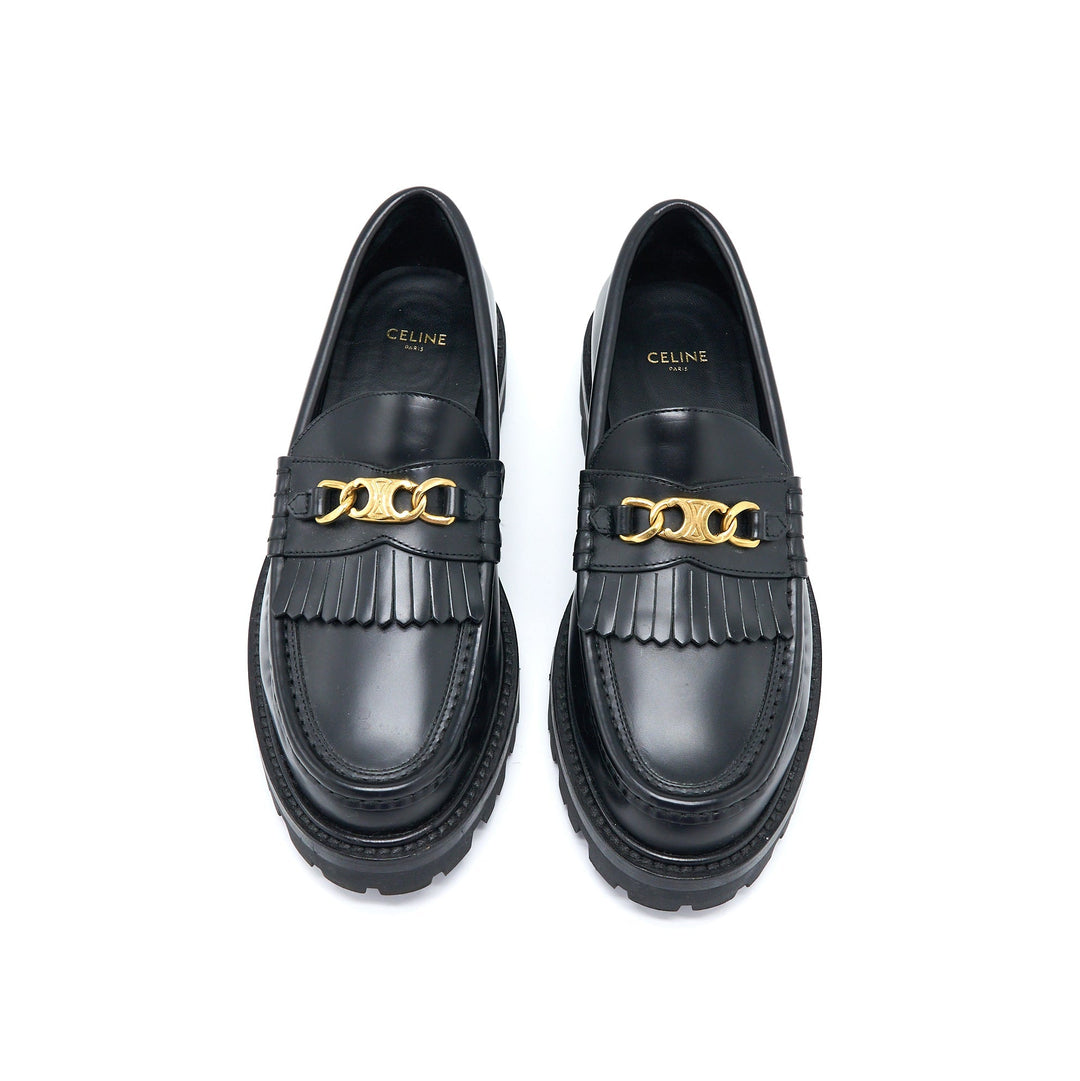 Top Quality Celine Size 38 Triomphe Chunky Loafer Calfskin Black