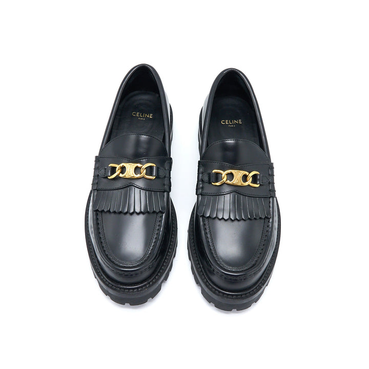 Top Quality Celine Size 38 Triomphe Chunky Loafer Calfskin Black
