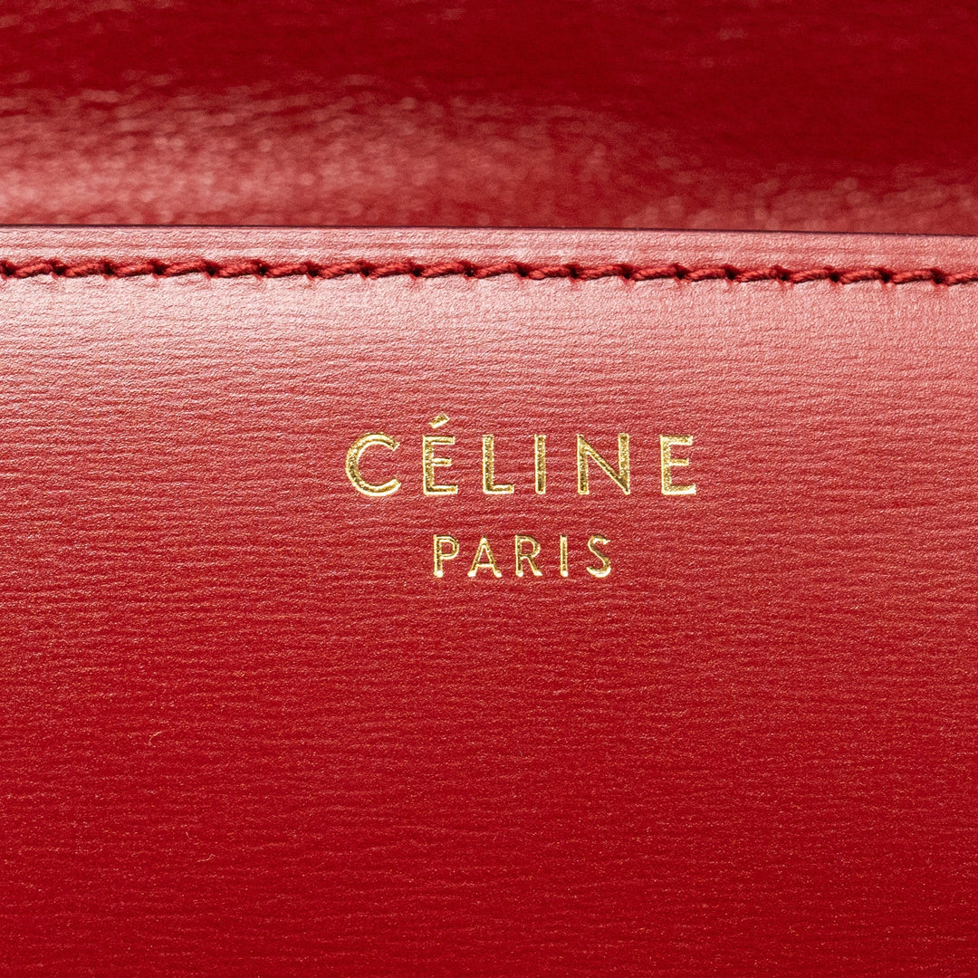 Celine Mini classic box bag calfskin red