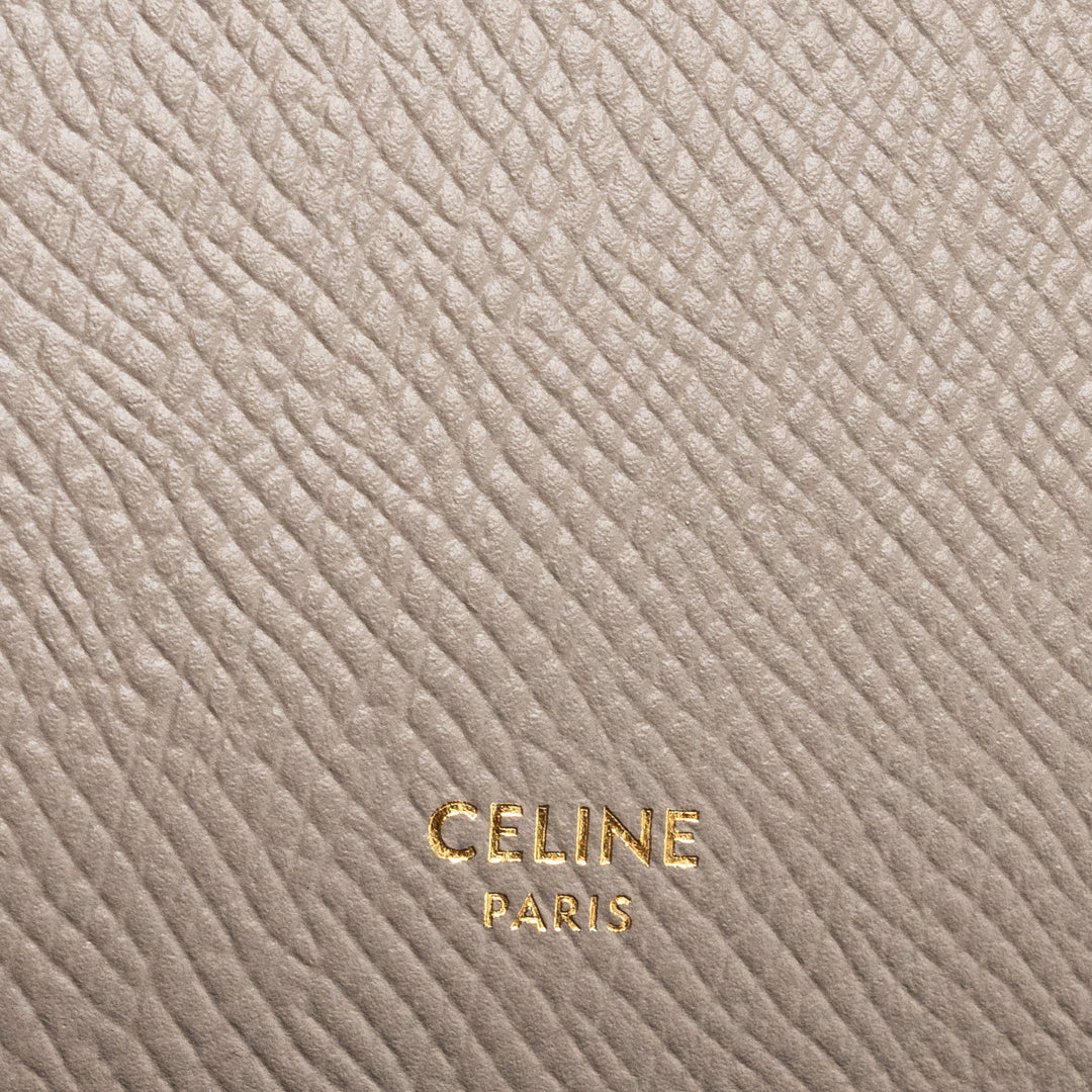Top Quality Celine Zipped Purse with removable card holder calfskin / lambskin grey / light blue