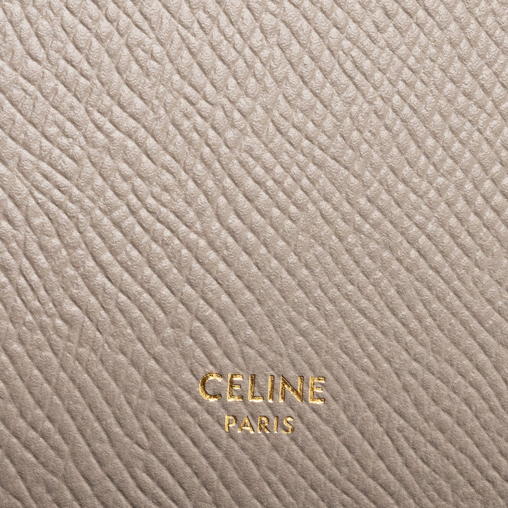 Top Quality Celine Zipped Purse with removable card holder calfskin / lambskin grey / light blue