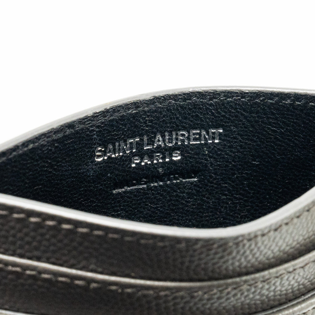 Saint Laurent card holder calfskin grey SHW