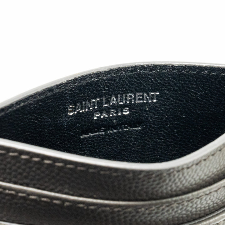 Saint Laurent card holder calfskin grey SHW