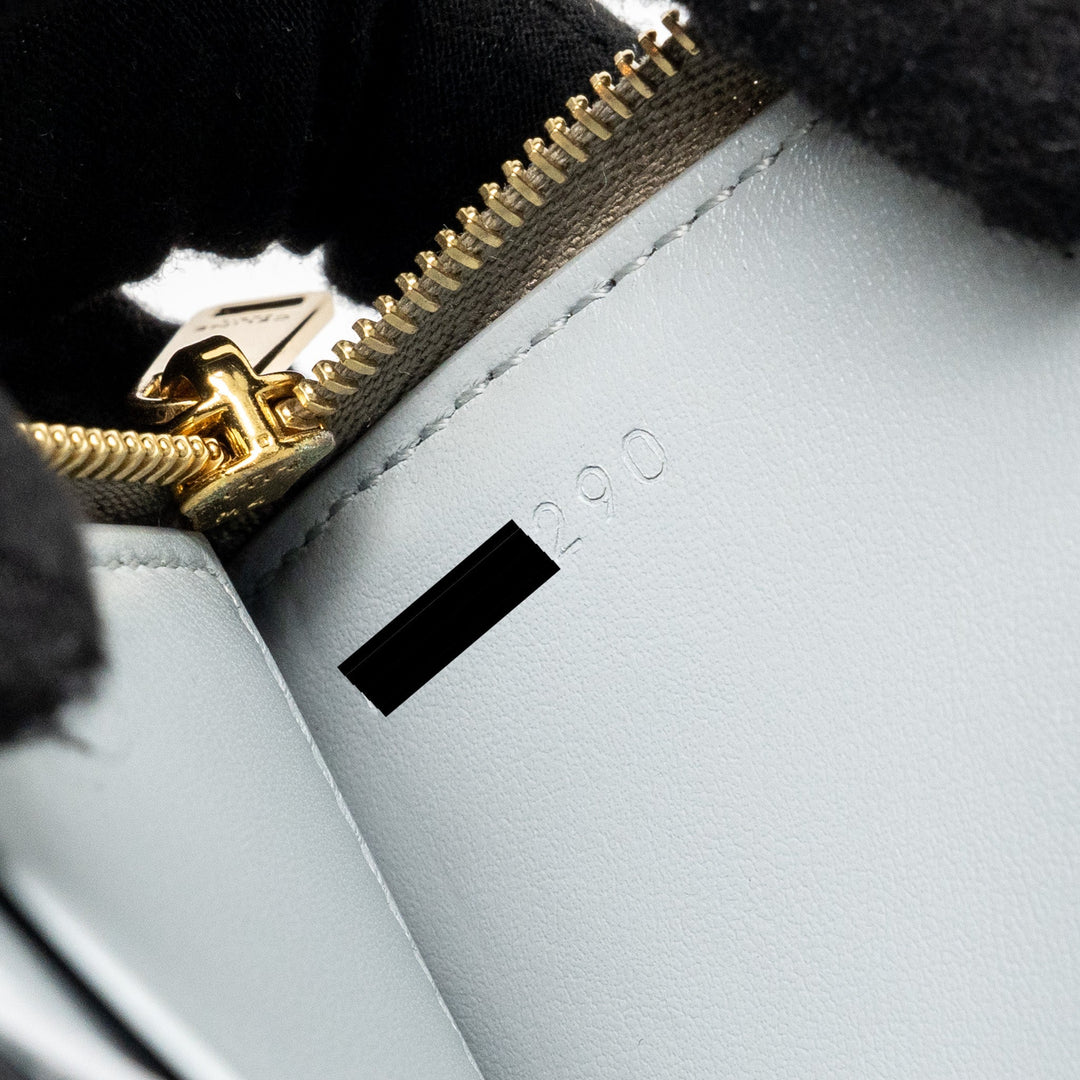 Top Quality Celine Zipped Purse with removable card holder calfskin / lambskin grey / light blue