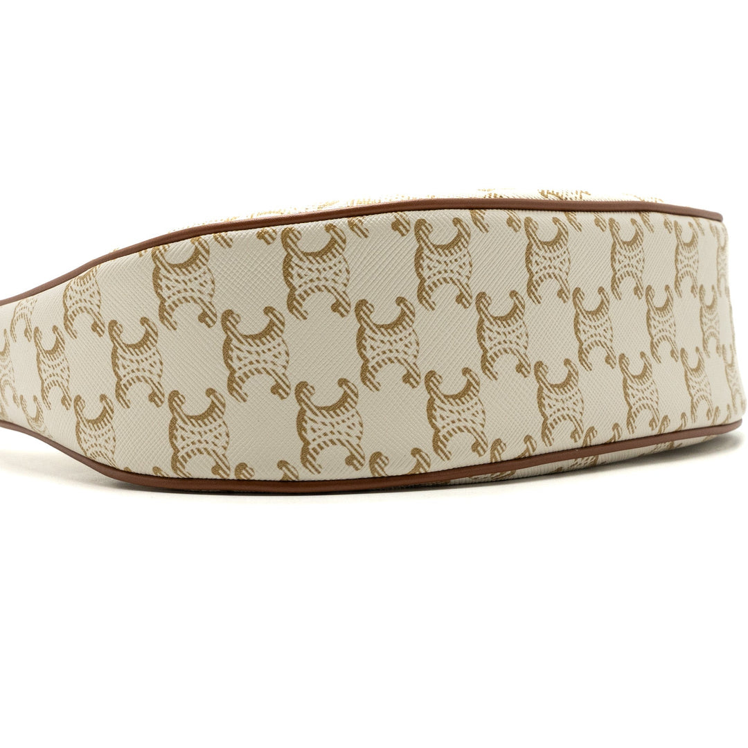 Top Quality Celine Ava Bag Triomphe Canvas/ Calfskin White
