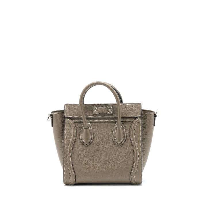 Celine Nano Luggage Bag Calfskin Grey