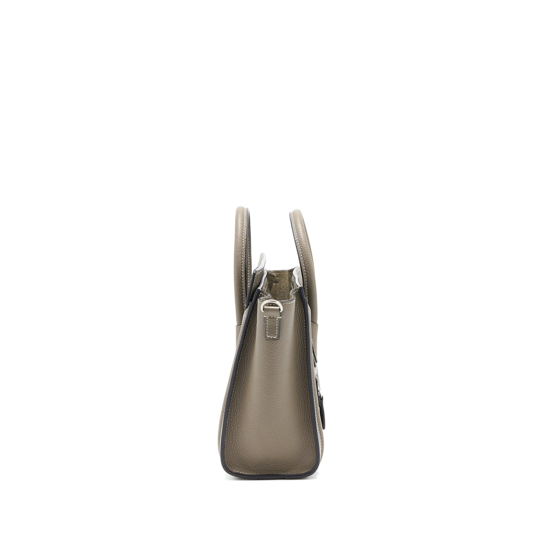 Celine Nano Luggage Bag Calfskin Grey
