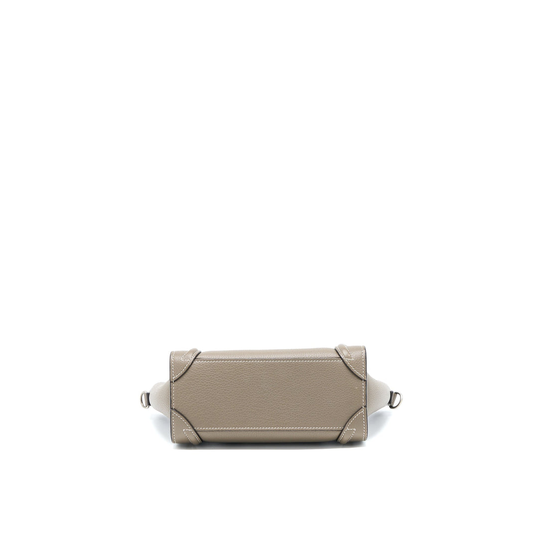 Celine Nano Luggage Bag Calfskin Grey