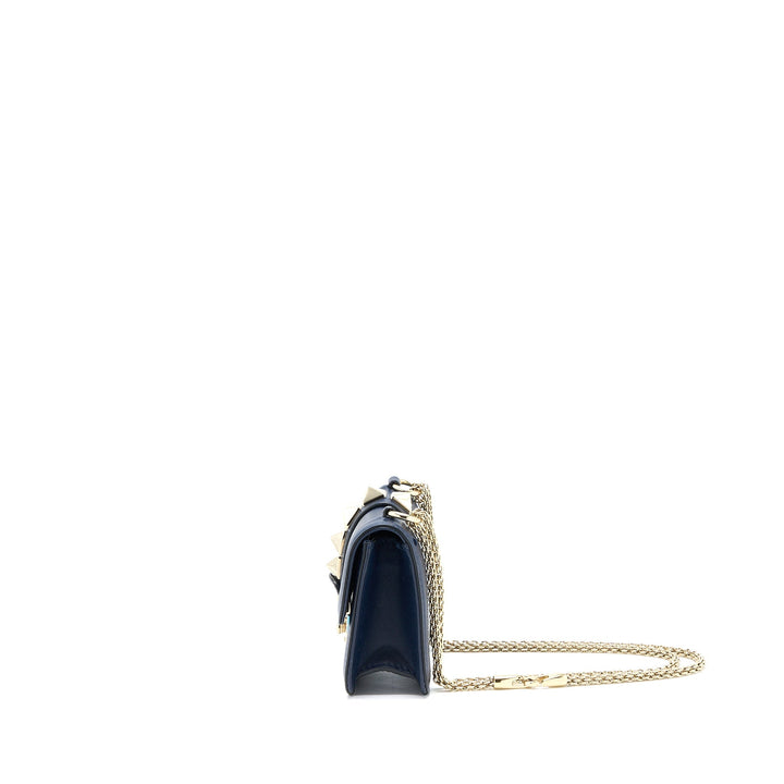 Valentino Mini Garavani Glam Lock Crossbody Bag Navy LGHW