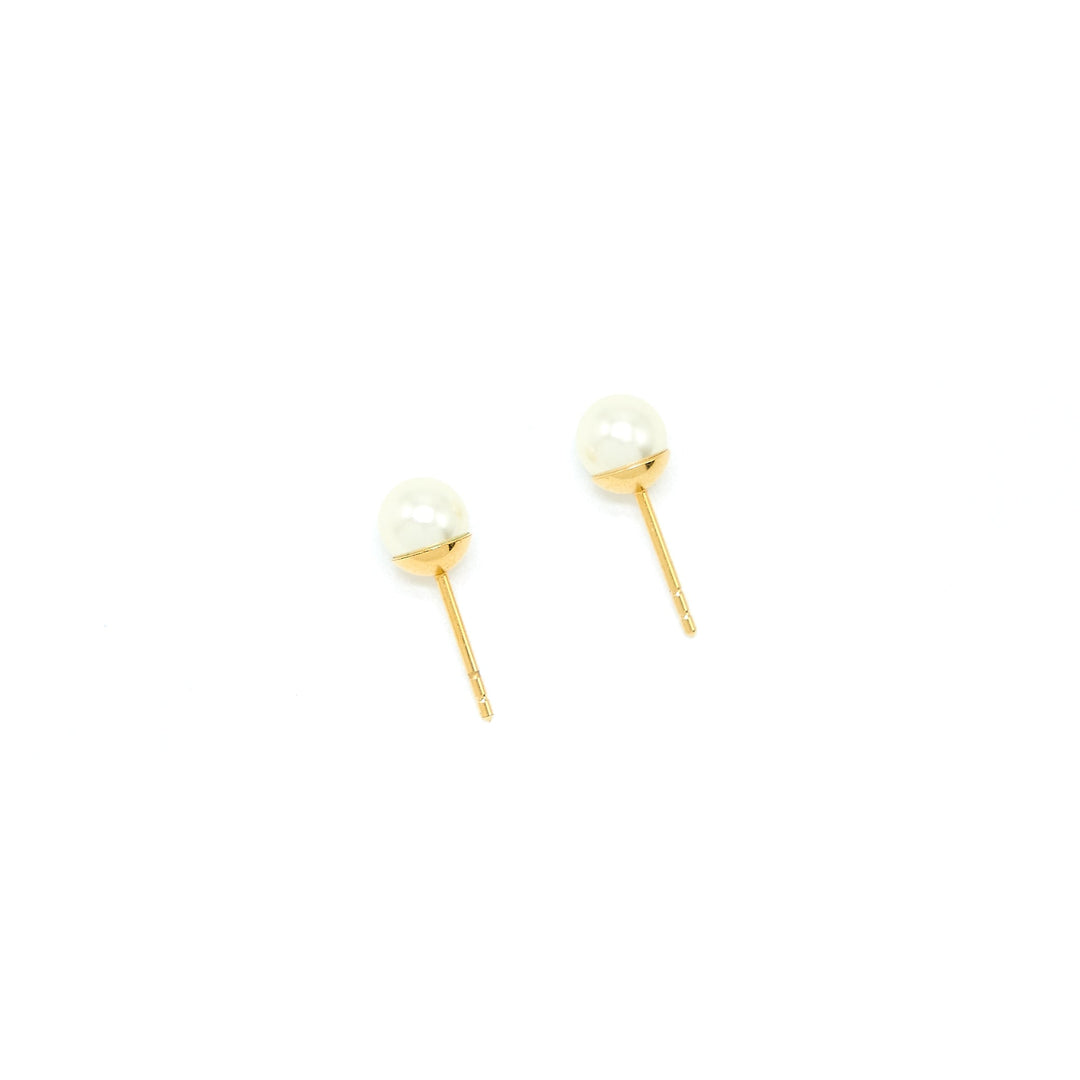 Top quality Dior CD Logo Dropped Earring Pearl/Crystal Gold Tone