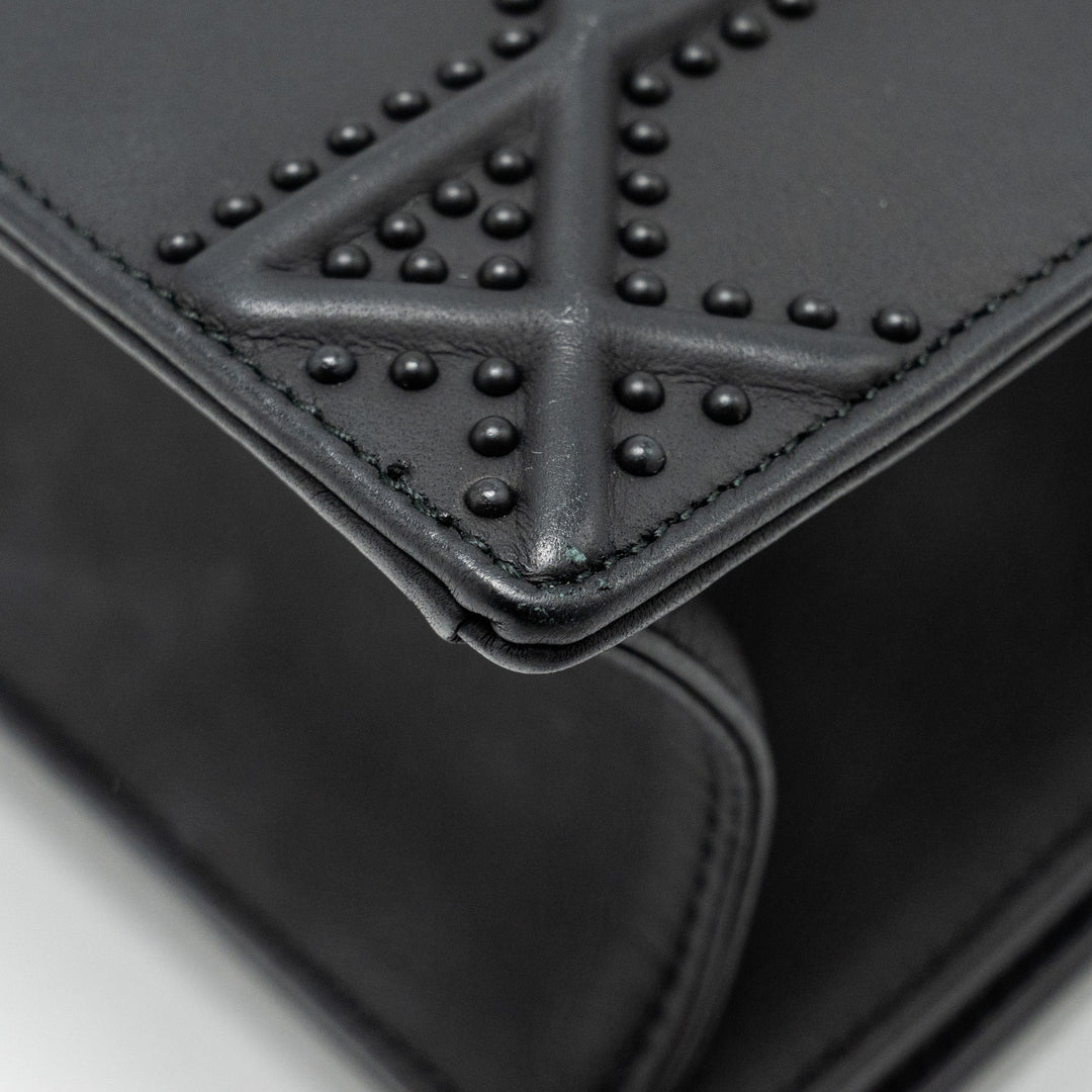 Top quality Dior Medium Studded Top quality Diorama Calfskin So Black