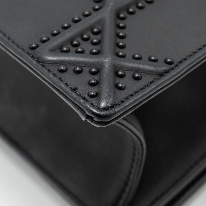 Top quality Dior Medium Studded Top quality Diorama Calfskin So Black