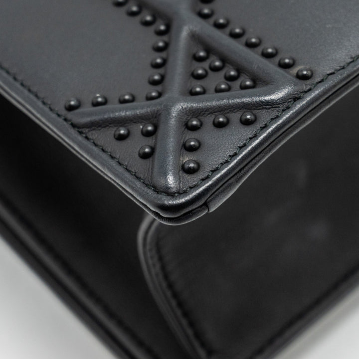 Top quality Dior Medium Studded Top quality Diorama Calfskin So Black