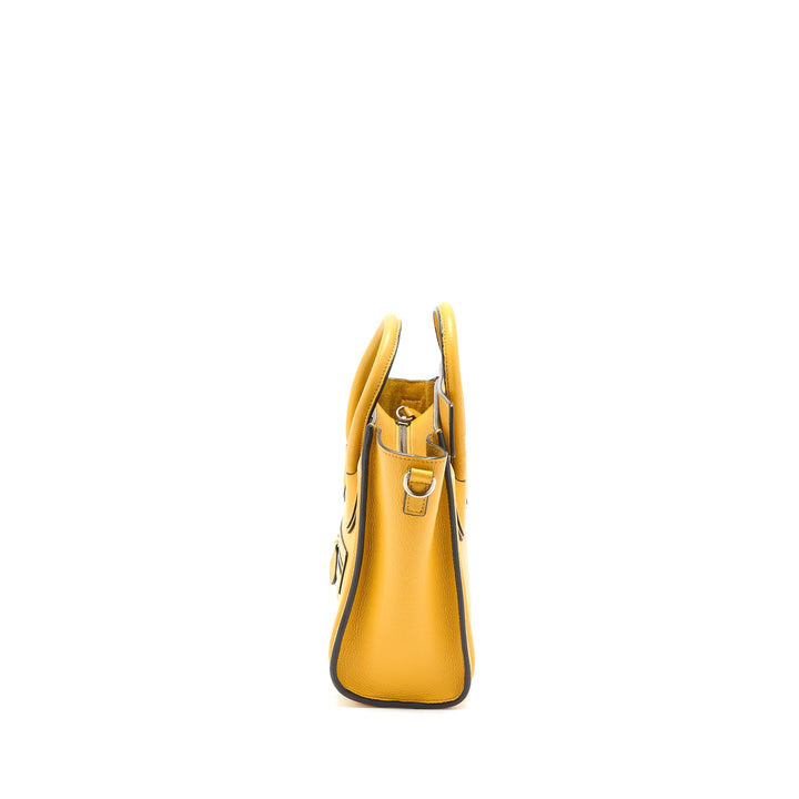 Top Quality Celine Nano Luggage Bag Calfskin Yellow