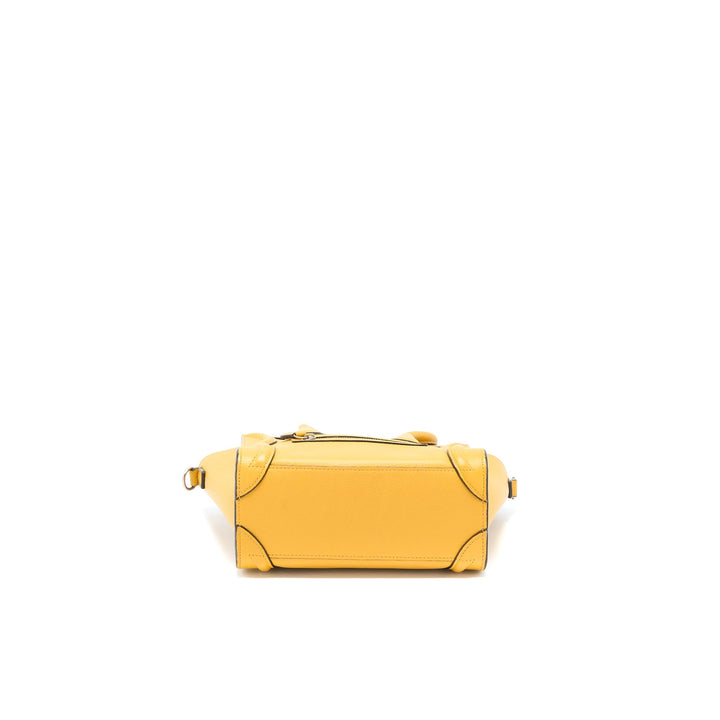 Celine Nano Luggage Bag Calfskin Yellow