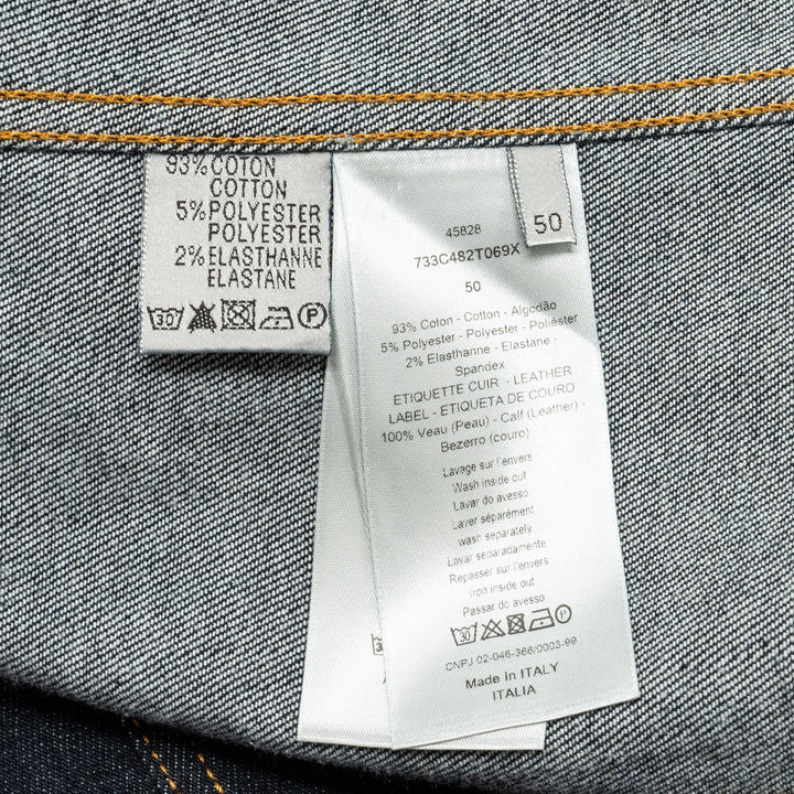Top quality Dior HOMME Size 50 Rope Zipper Pull Pocketed Jacket Cotton Dark Indigo Blue Denim