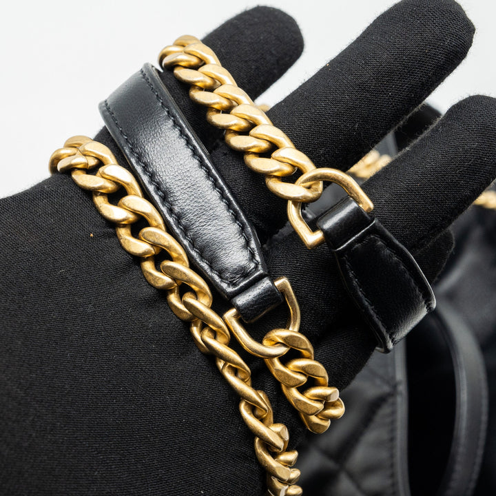 Chanel 22p Drawstring Bucket Bag Lambskin Black  (Microchip)