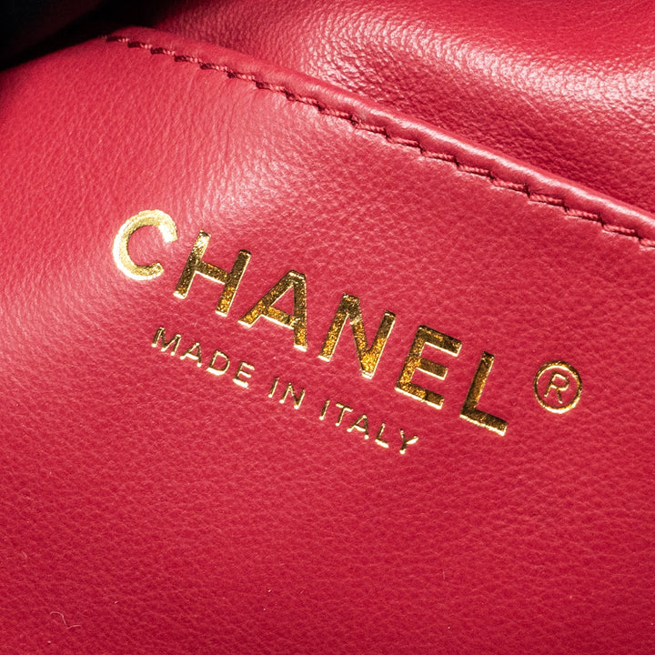 Chanel 22p Drawstring Bucket Bag Lambskin Black  (Microchip)