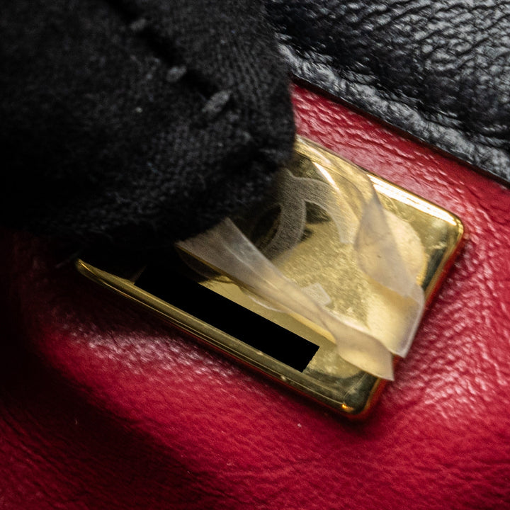 Chanel 22p Drawstring Bucket Bag Lambskin Black  (Microchip)