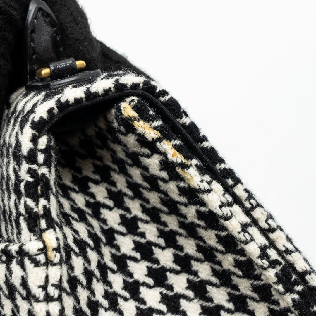 Top Quality Balenciaga Hourglass S Wool Houndstooth Black/White GHW