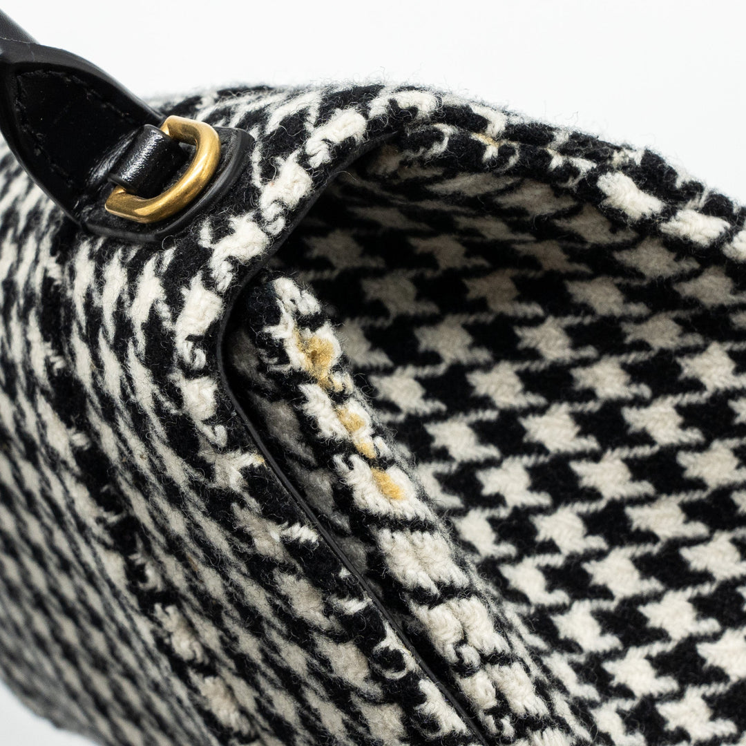 Top Quality Balenciaga Hourglass S Wool Houndstooth Black/White GHW
