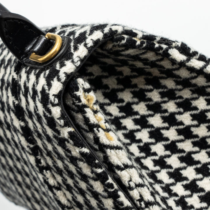 Top Quality Balenciaga Hourglass S Wool Houndstooth Black/White GHW