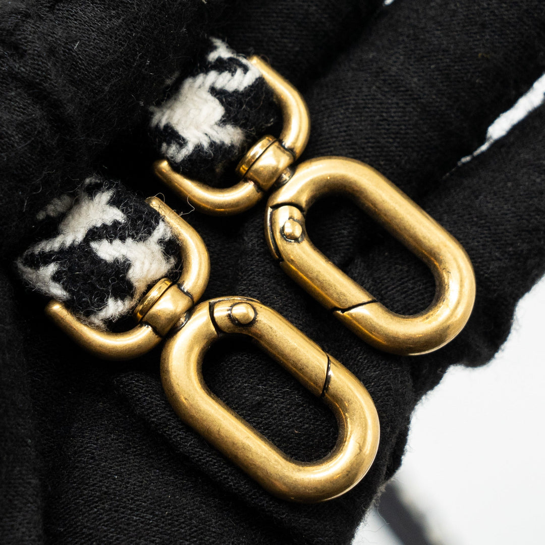 Top Quality Balenciaga Hourglass S Wool Houndstooth Black/White GHW