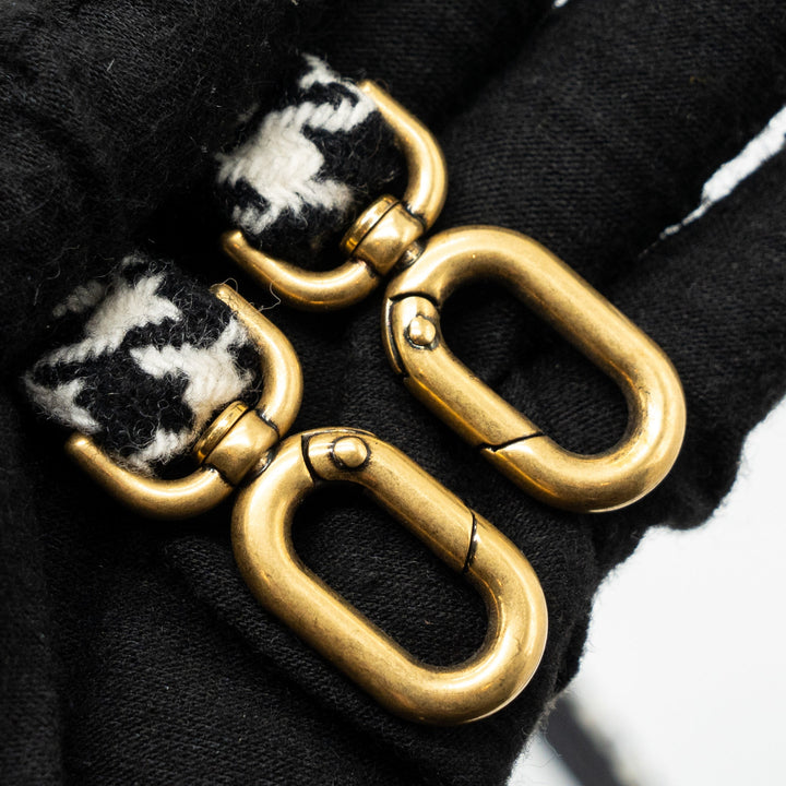 Top Quality Balenciaga Hourglass S Wool Houndstooth Black/White GHW