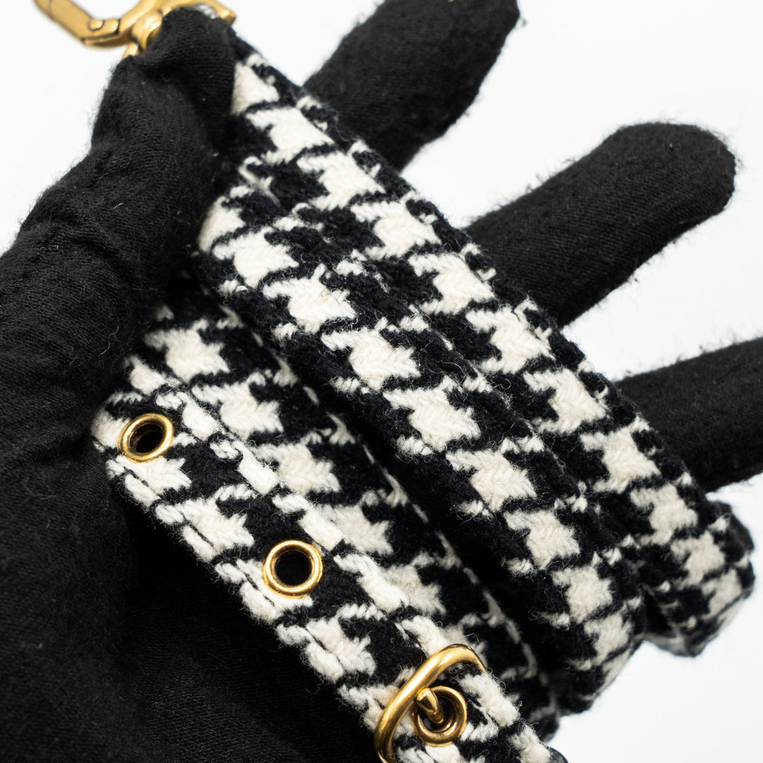 Top Quality Balenciaga Hourglass S Wool Houndstooth Black/White GHW